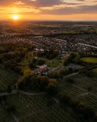 Sunset over the borough